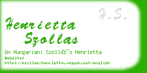 henrietta szollas business card